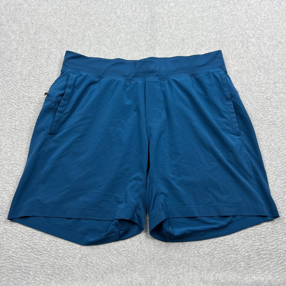 Lululemon T.H.E. Shorts Mens XL* Blue 7" Zip Pocket Athletic Training Drawstring